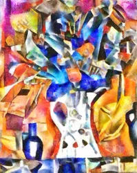 Bouquet in Blue Color